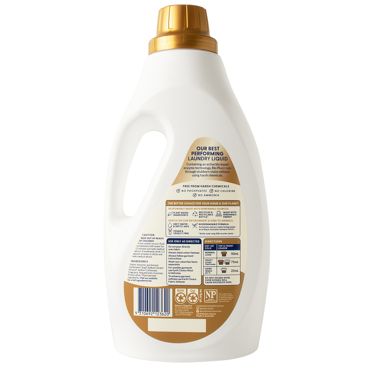 Earth Choice Bio Plus with Stain Remover Laundry Liquid 2L