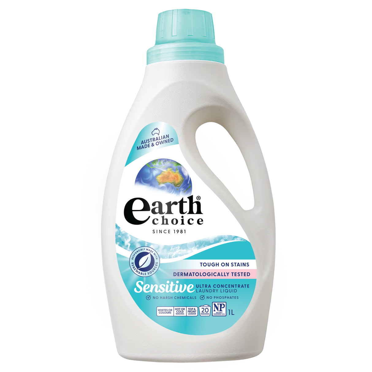 Earth Choice Sensitive Ultra Concentrate Laundry Liquid Top & Front Loader 1L