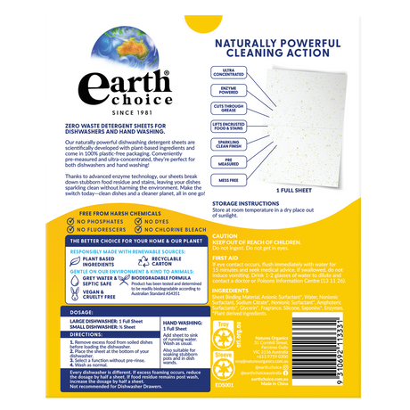 Earth Choice Dishwashing Detergent Sheets 35pk