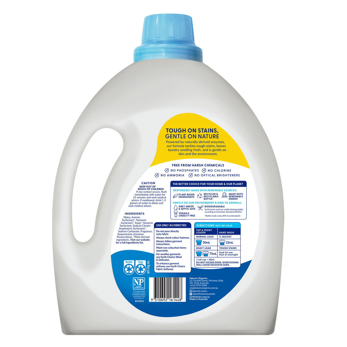 Earth Choice Ultra Concentrate Laundry Liquid Top & Front Loader 4L