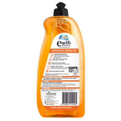 Earth Choice Antibacterial Orange Zest Concentrate Dishwashing Liquid 900ml