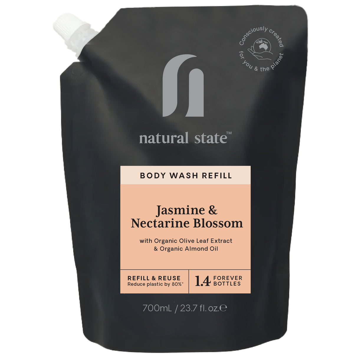 Natural State Jasmine & Nectarine Blossom Body Wash Refill 700ml