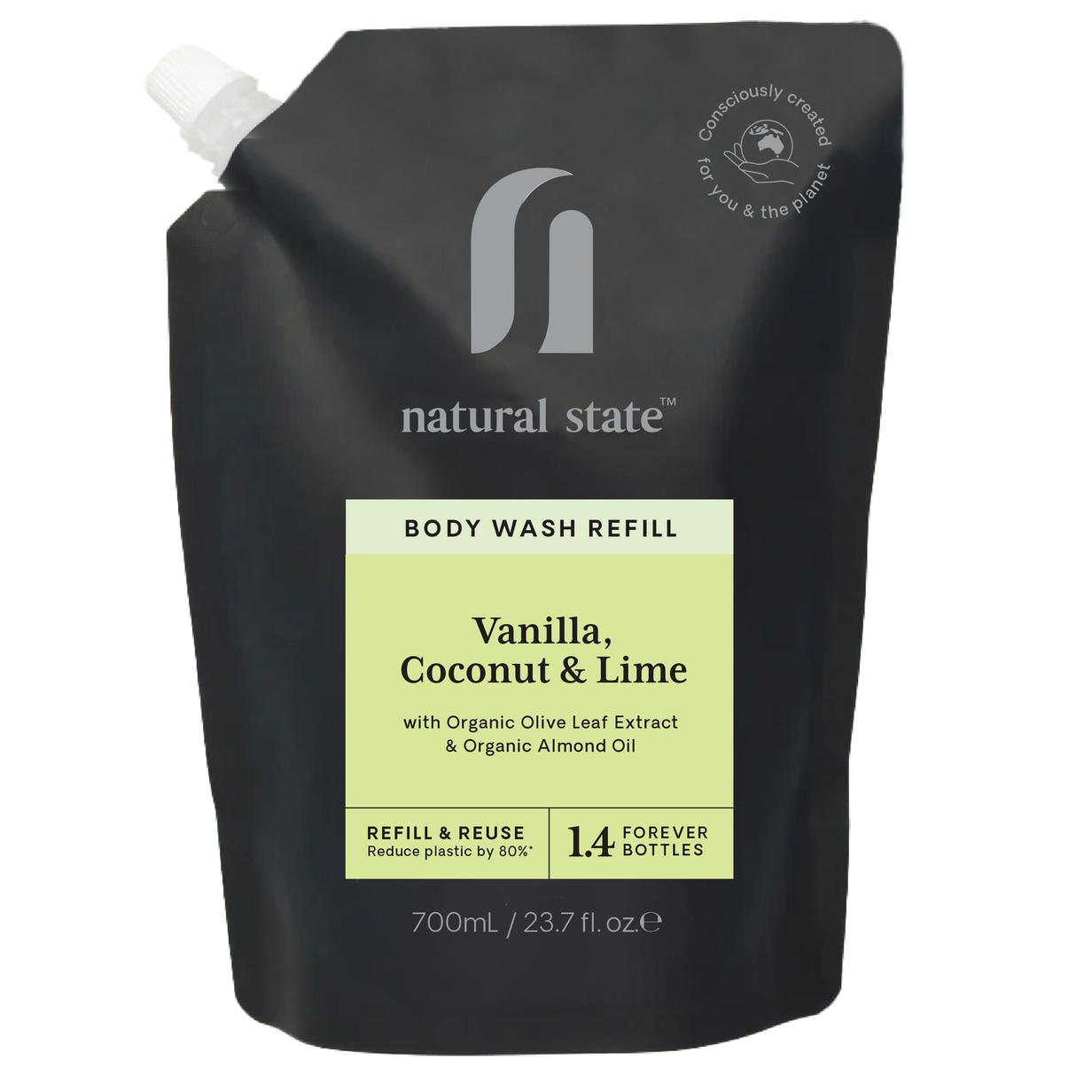 Natural State Vanilla, Lime and Coconut Body Wash Refill 700ml