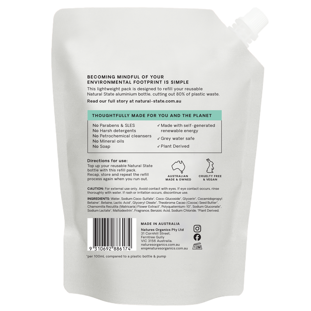 Natural State Fresh Juniper Berry Hand Wash Refill 700ml