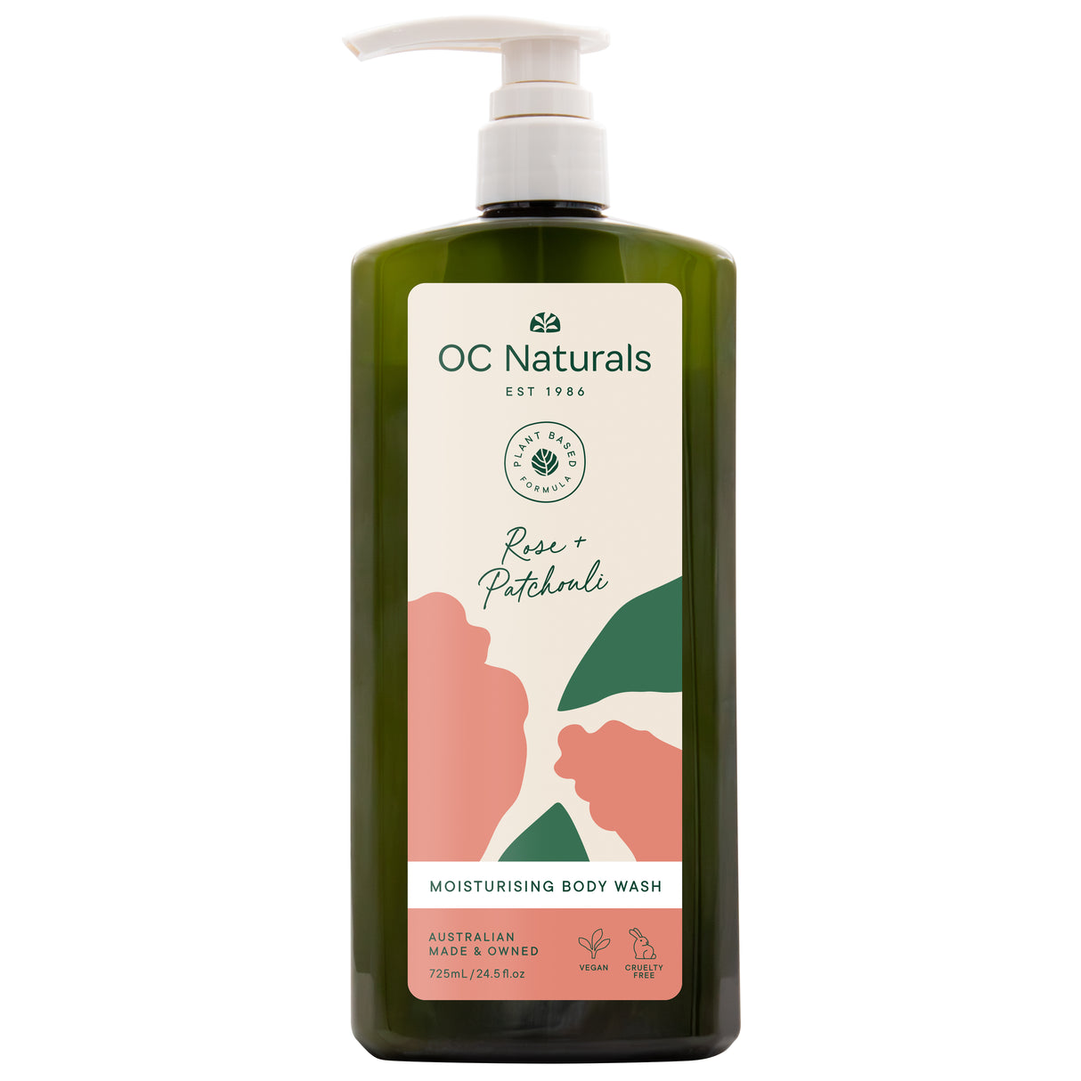 OC Naturals Rose & Patchouli Moisturising Body Wash 725ml