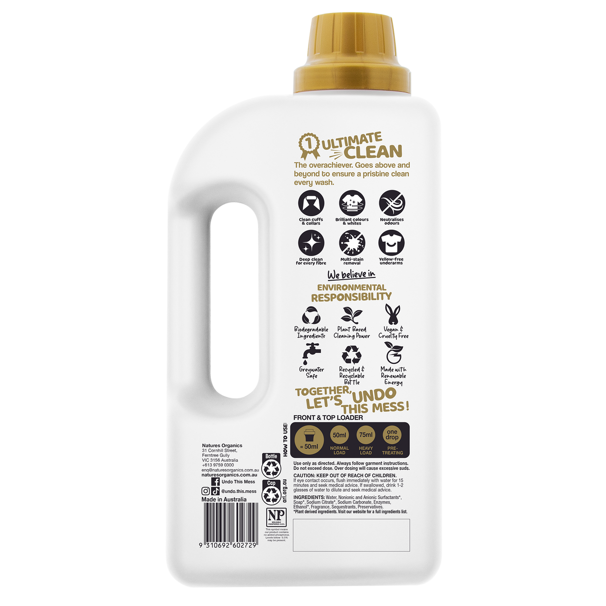 Undo This Mess Gold Standard Laundry Liquid 2L