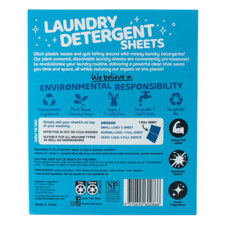 Undo This Mess Ultra Concentrated Laundry Sheets 60 Pack