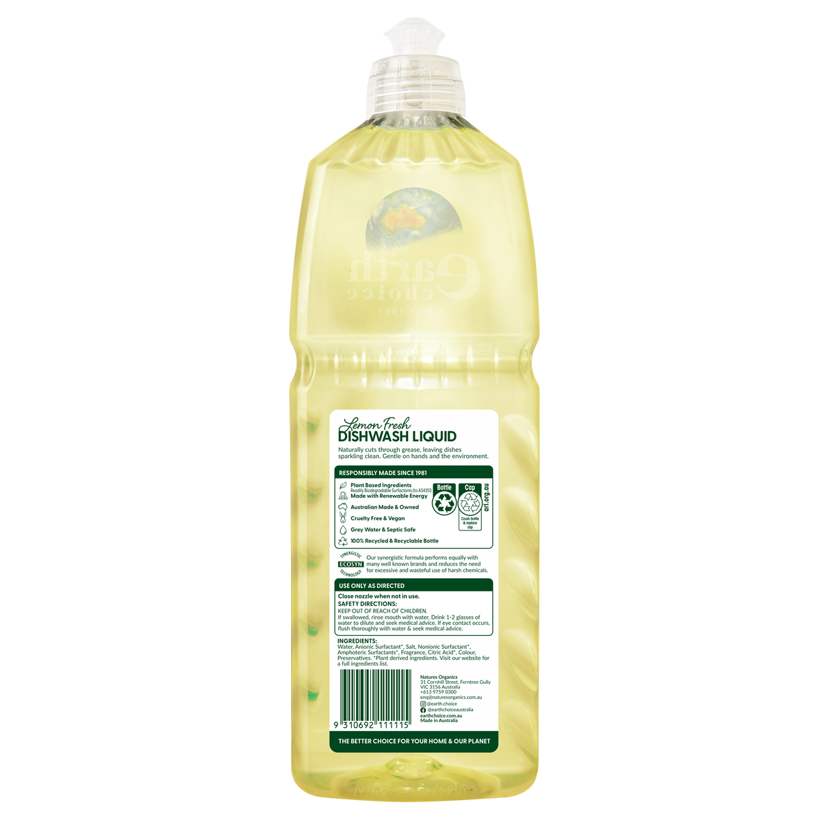 Earth Choice 1L Dishwashing Liquid - Lemon Fresh