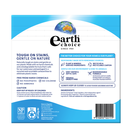 Earth Choice Laundry Powder Top & Front Loader 1kg