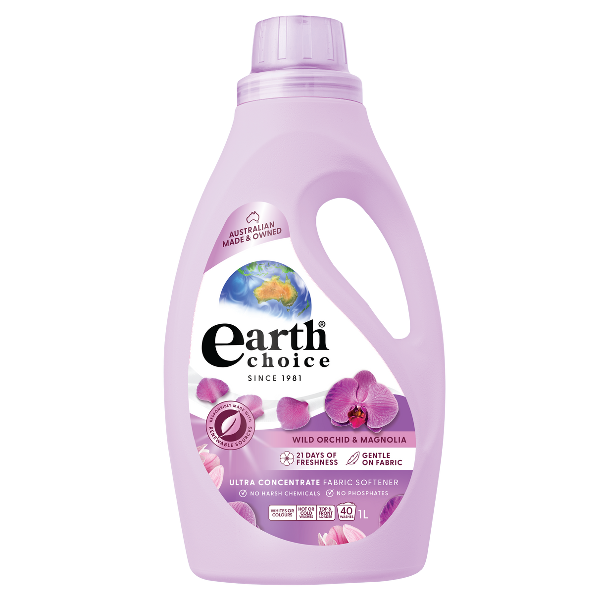Earth Choice Fabric Softener Wild Orchid 1L