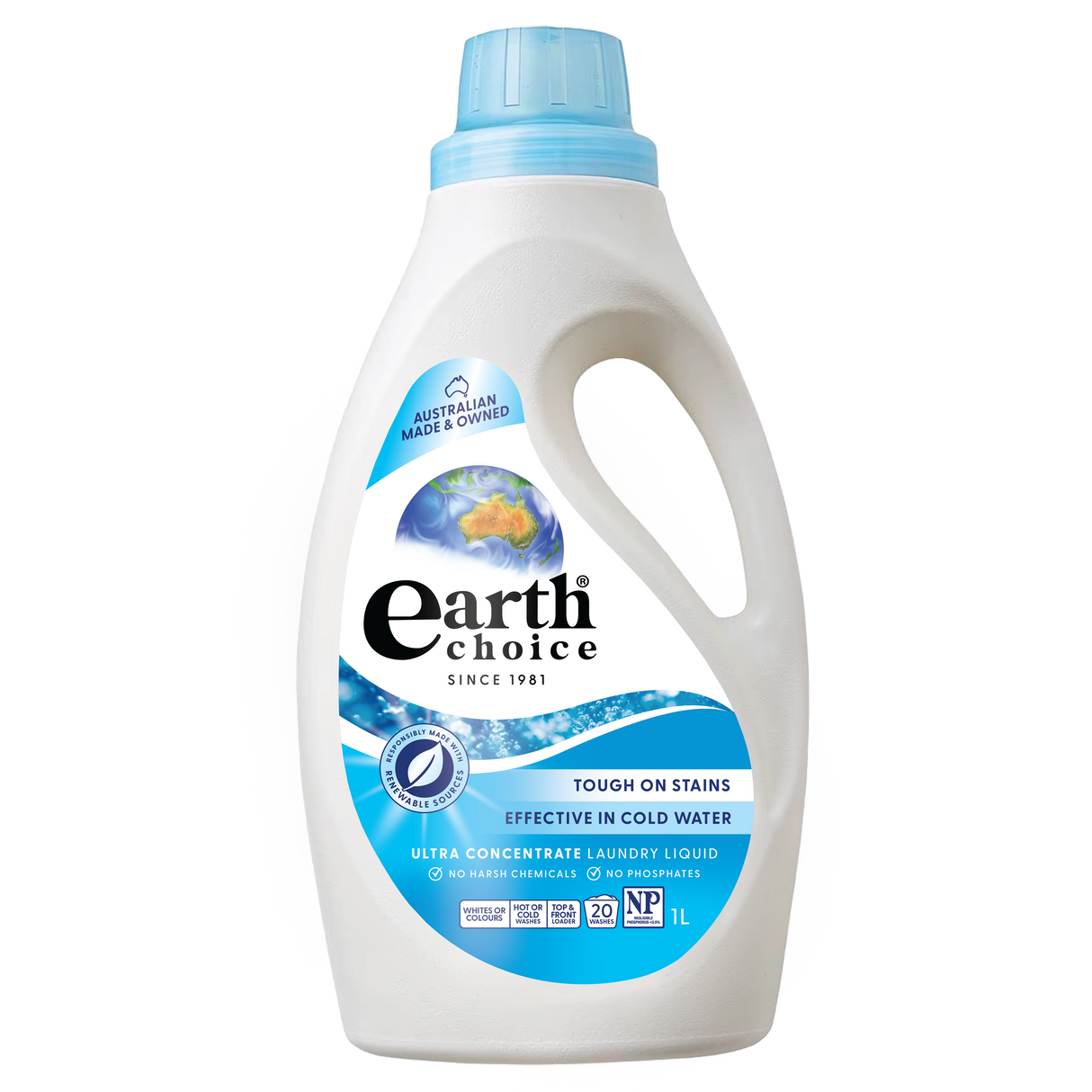 Earth Choice Ultra Concentrate Laundry Liquid Top & Front Loader 1L
