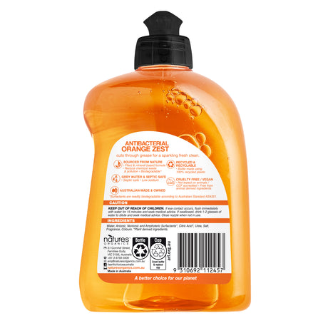 Earth Choice Antibacterial Orange Zest Concentrate Dishwashing Liquid 500ml