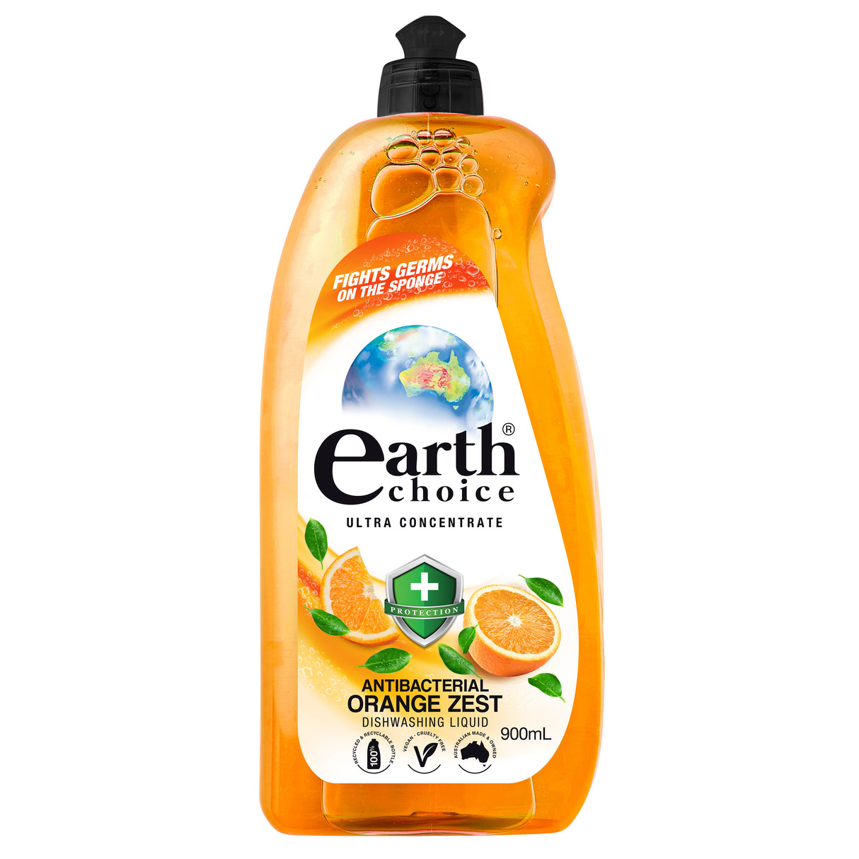 Earth Choice Antibacterial Orange Zest Concentrate Dishwashing Liquid 900ml
