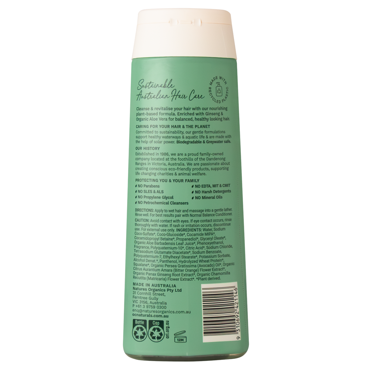 OC Naturals Hair Care Plant Based Ingredients Natures Organics