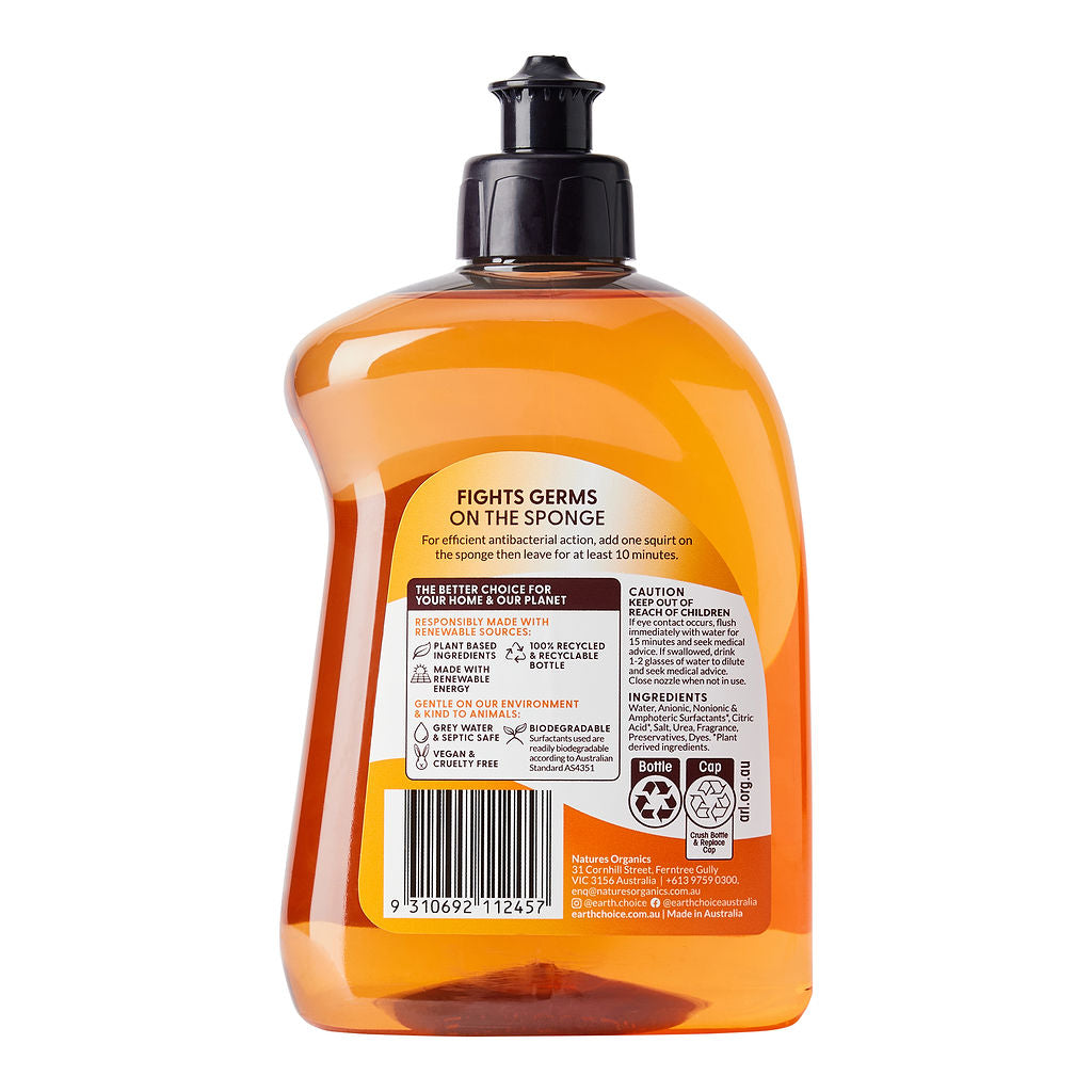 Earth Choice Antibacterial Orange Zest Concentrate Dishwashing Liquid 500ml