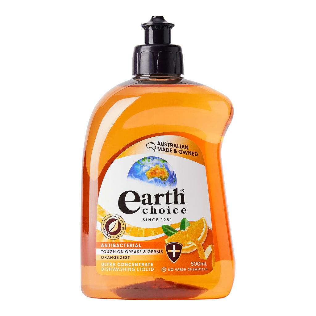 Earth Choice Antibacterial Orange Zest Concentrate Dishwashing Liquid 500ml