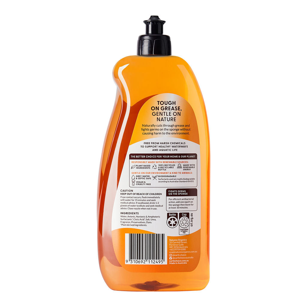 Earth Choice Antibacterial Orange Zest Concentrate Dishwashing Liquid 900ml