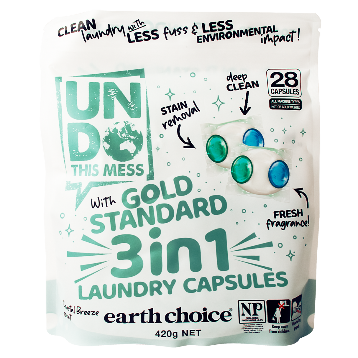 Undo This Mess 3 IN 1 Gold Standard Laundry Capsules 28 Pack